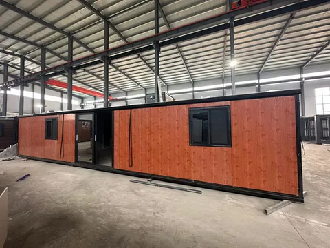 Casa de contenedor de lujo de embalaje de película plástica de Tesite de oficinas temporales de vidrio templado doble