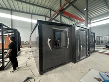 Estructura de acero galvanizado Contenedor de embalaje de película plástica Casa plegable Oficina expandible con ISO